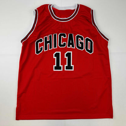 Facsimile Autographed DeMar DeRozan Chicago Red Reprint Laser Auto Basketball Jersey Size Men's XL