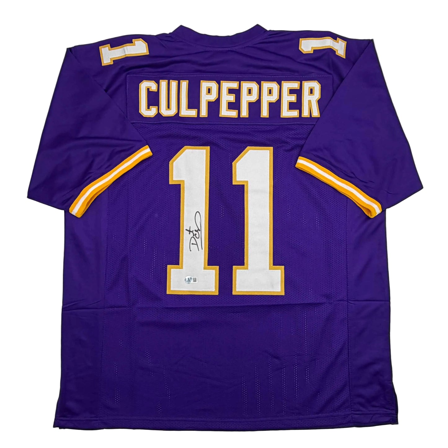 Autographed/Signed Daunte Culpepper Minnesota Purple Football Jersey Beckett BAS COA