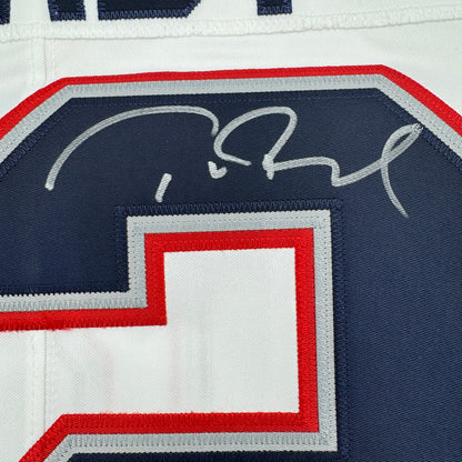 Autographed/Signed Tom Brady New England Patriots White Authentic Nike Limited Football Jersey Fanatics COA