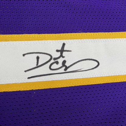 Autographed/Signed Daunte Culpepper Minnesota Purple Football Jersey Beckett BAS COA