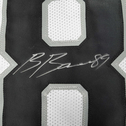 Autographed/Signed Brock Bowers Las Vegas Oakland White Football Jersey Beckett BAS COA