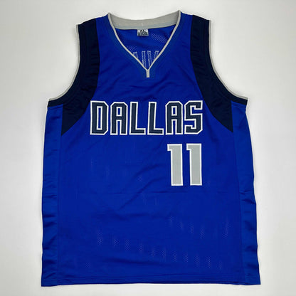 Facsimile Autographed Kyrie Irving Dallas Blue Reprint Laser Auto Basketball Jersey Size Men's XL