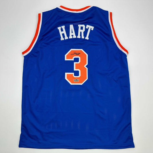 Facsimile Autographed Josh Hart New York Blue Reprint Laser Auto Basketball Jersey Size Men's XL