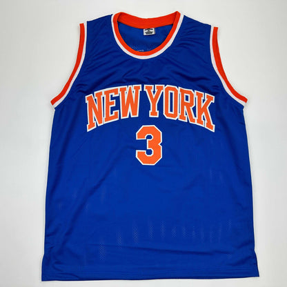 Facsimile Autographed Josh Hart New York Blue Reprint Laser Auto Basketball Jersey Size Men's XL