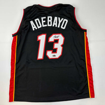 Facsimile Autographed Bam Adebayo Miami Black Reprint Laser Auto Basketball Jersey Size Men's XL