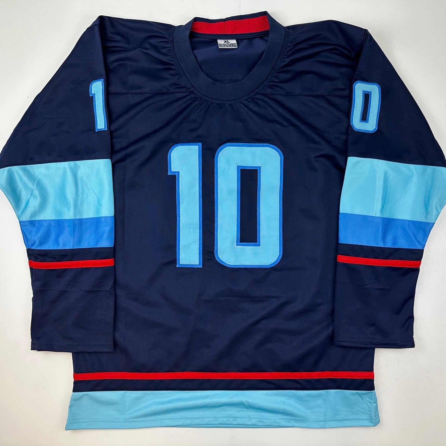 Facsimile Autographed Matty Beniers Seattle Blue Reprint Laser Auto Hockey Jersey Size Men's XL