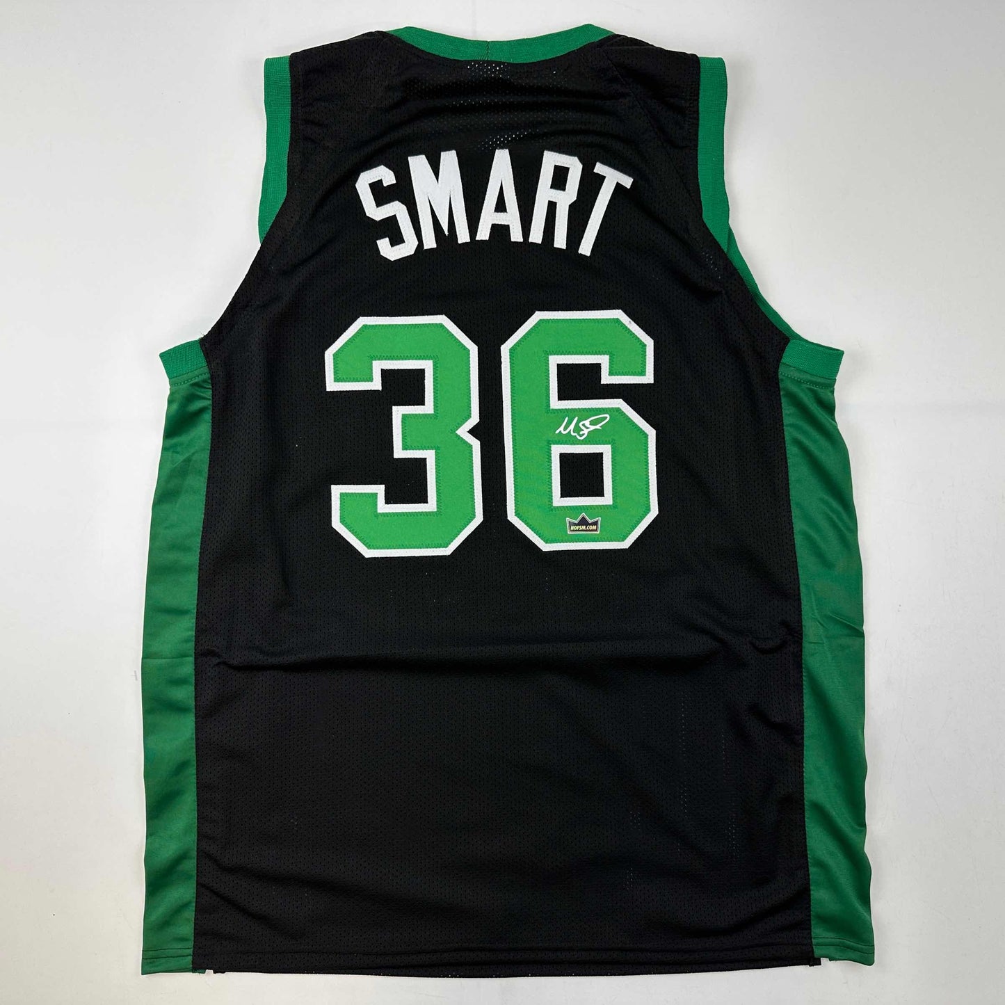 Facsimile Autographed Marcus Smart Boston Black Reprint Laser Auto Basketball Jersey Size Men's XL