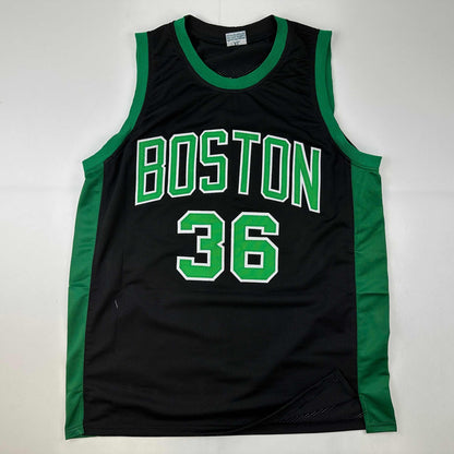 Facsimile Autographed Marcus Smart Boston Black Reprint Laser Auto Basketball Jersey Size Men's XL