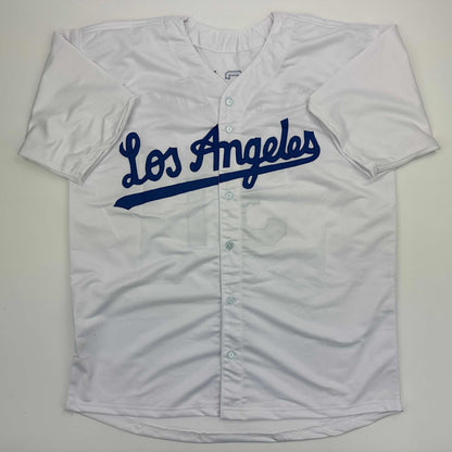 Facsimile Autographed Tyler Glasnow Los Angeles LA White Reprint Laser Auto Baseball Jersey Size Men's XL