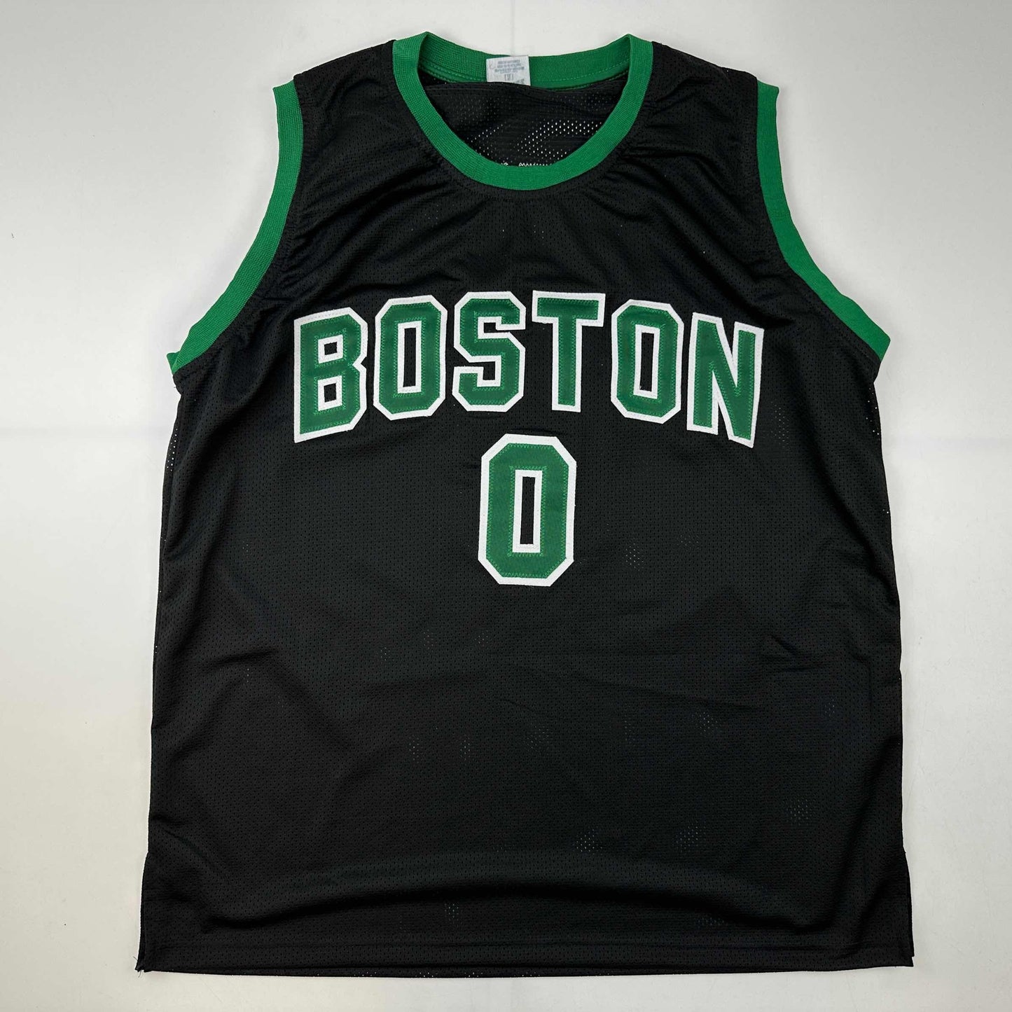 Facsimile Autographed Jayson Tatum Boston Black Reprint Laser Auto Basketball Jersey Size Men's XL