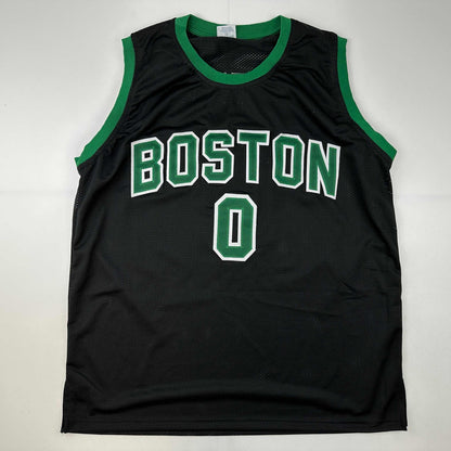 Facsimile Autographed Jayson Tatum Boston Black Reprint Laser Auto Basketball Jersey Size Men's XL