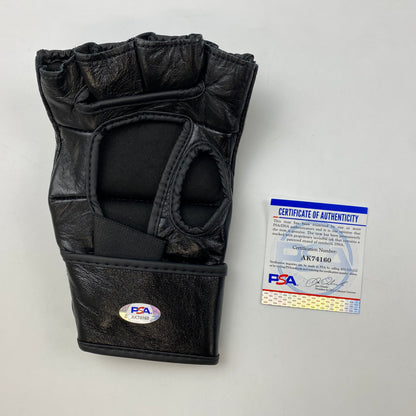 Autographed/Signed Khamzat Borz Chimaev UFC MMA Ultimate Fighting Black Glove PSA/DNA COA