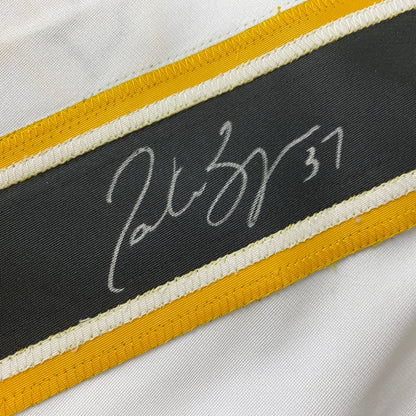 Autographed/Signed Patrice Bergeron Boston White Hockey Jersey JSA COA