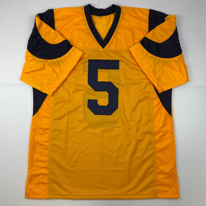 Autographed/Signed Jalen Ramsey Los Angeles LA Yellow Color Rush Football Jersey JSA COA