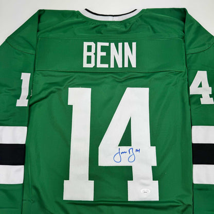 Autographed/Signed Jamie Benn Dallas Green Retro Hockey Jersey JSA COA