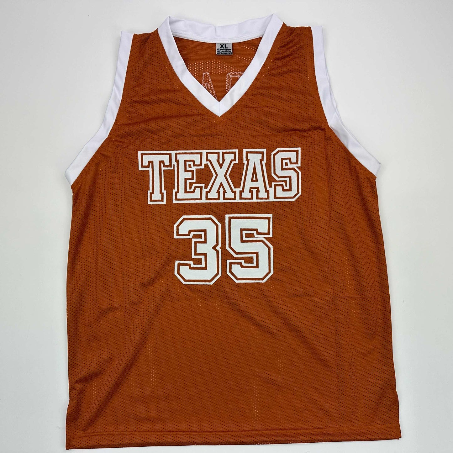 Facsimile Autographed Kevin Durant Texas Orange Reprint Laser Auto College Basketball Jersey Size Men's XL