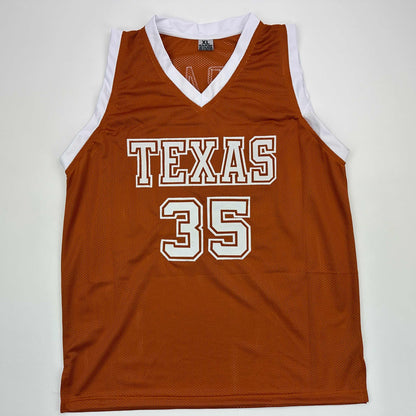 Facsimile Autographed Kevin Durant Texas Orange Reprint Laser Auto College Basketball Jersey Size Men's XL