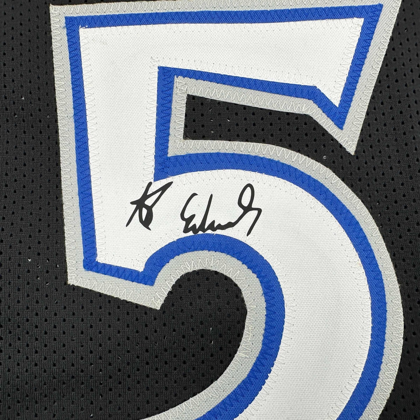 Framed Facsimile Autographed Anthony Edwards 35x39 Minnesota Black Reprint Laser Auto Basketball Jersey