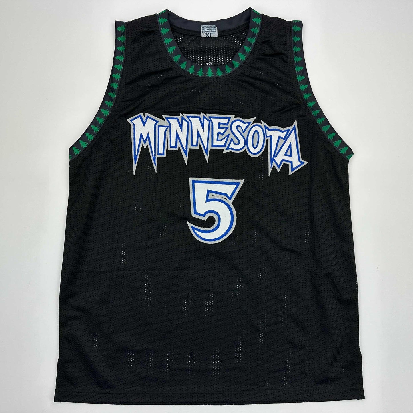 Facsimile Autographed Anthony Edwards Minnesota Black Reprint Laser Auto Basketball Jersey Size Men's XL