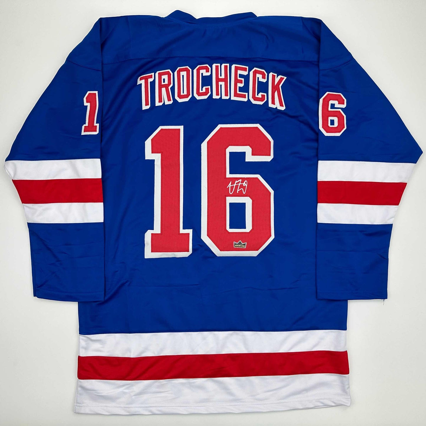 Facsimile Autographed Vincent Trocheck New York Blue Reprint Laser Auto Hockey Jersey Size Men's XL