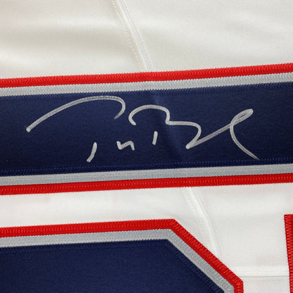 Autographed/Signed Tom Brady New England Patriots White Authentic Nike Limited Football Jersey Fanatics COA/LOA
