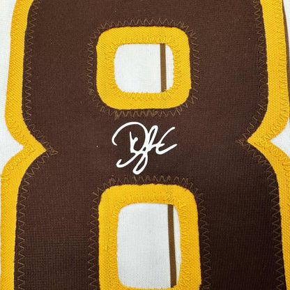 Framed Facsimile Autographed Dylan Cease 35x39 San Diego Pinstripe Reprint Laser Auto Baseball Jersey