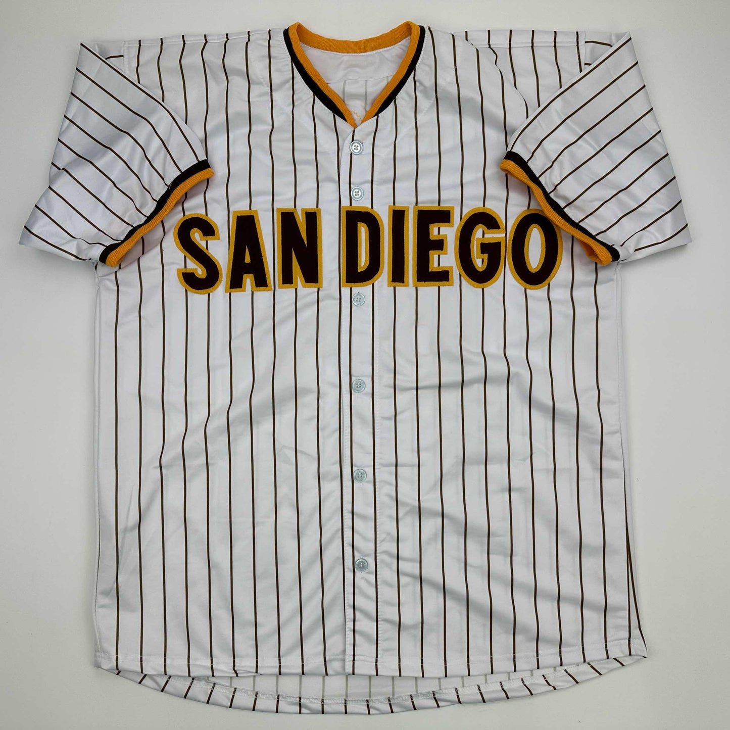 Facsimile Autographed Dylan Cease San Diego Pinstripe Reprint Laser Auto Baseball Jersey Size Men's XL
