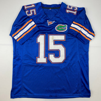 Autographed/Signed Tim Tebow Florida Blue College Football Jersey PSA/DNA COA