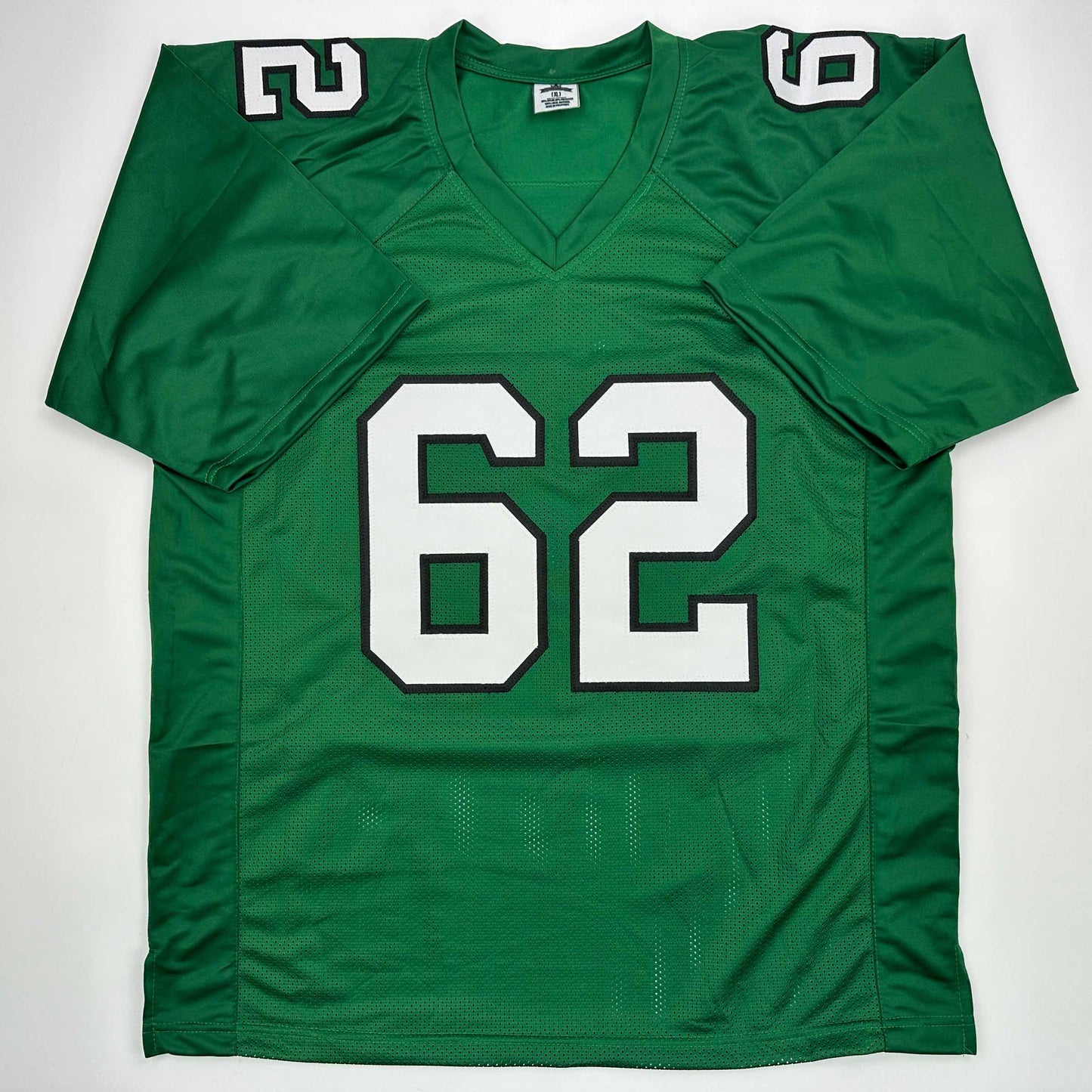 Facsimile Autographed Jason Kelce Philadelphia Kelly Green Reprint Laser Auto Football Jersey Size Men's XL