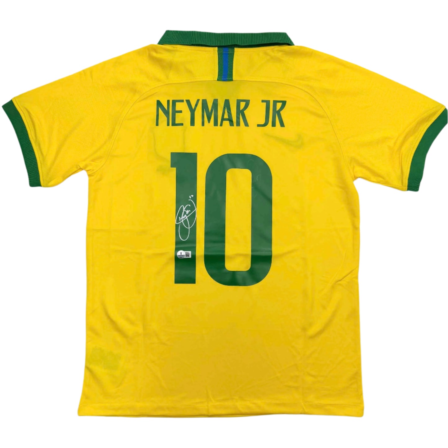 Autographed/Signed Neymar Jr. Brazil Soccer Futbol Jersey Beckett BAS COA