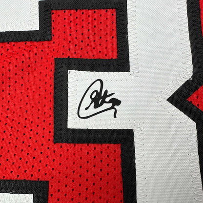 Facsimile Autographed Stephen Steph Curry Davidson Red Reprint Laser Auto College Basketball Jersey Size Men's XL