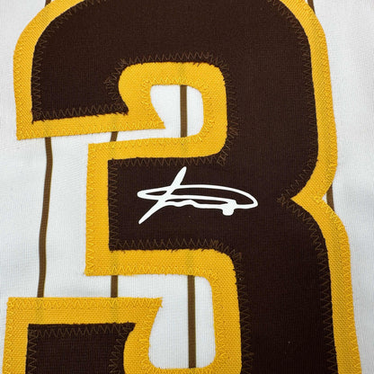 Facsimile Autographed Jackson Merrill San Diego Pinstripe Reprint Laser Auto Baseball Jersey Size Men's XL