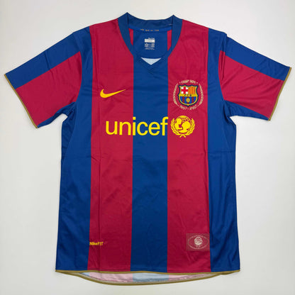 Autographed/Signed Ronaldinho Barcelona Blue/Red Soccer Jersey Beckett BAS COA