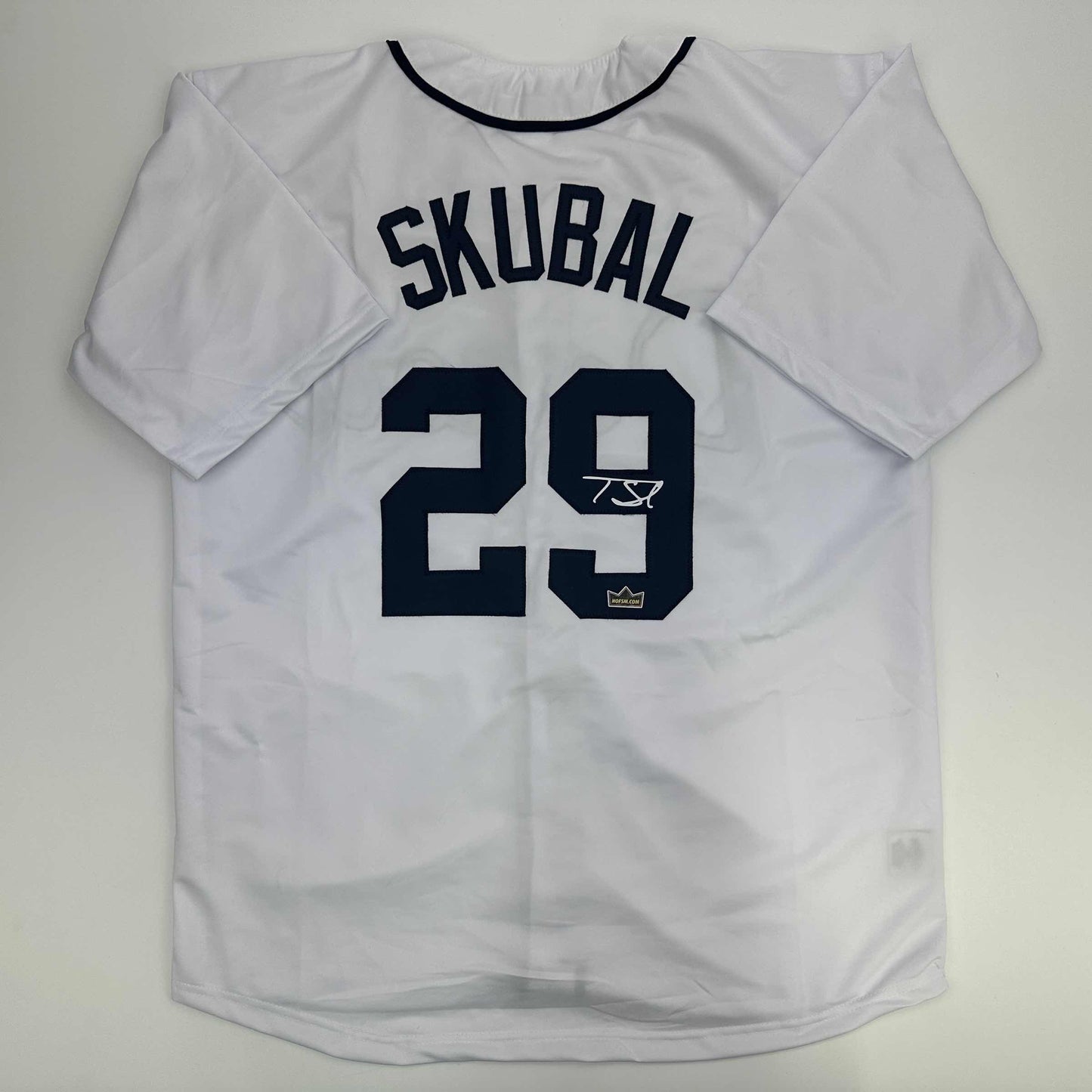 Facsimile Autographed Tarik Skubal Detroit White Reprint Laser Auto Baseball Jersey Size Men's XL