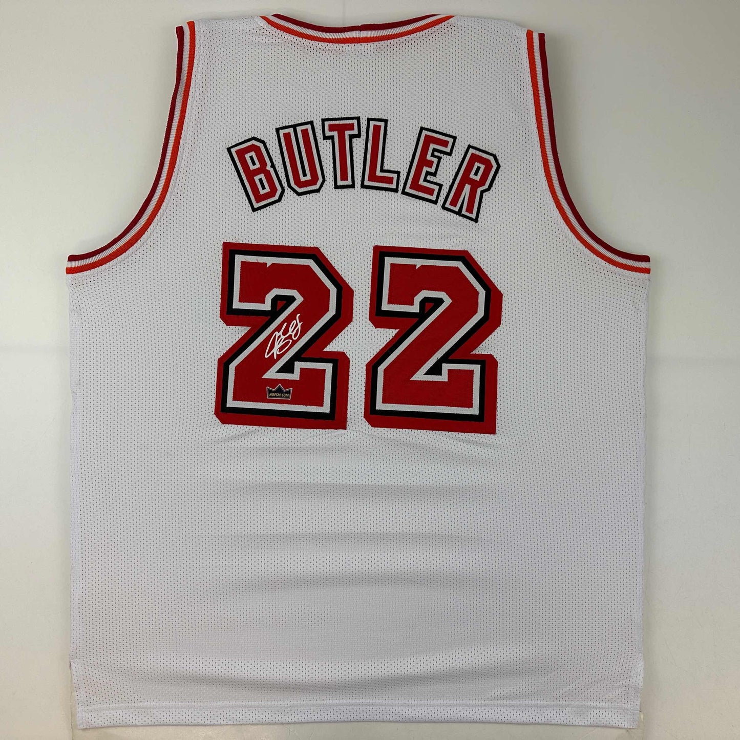 Facsimile Autographed Jimmy Butler Miami White Retro Reprint Laser Auto Basketball Jersey Size Men's XL