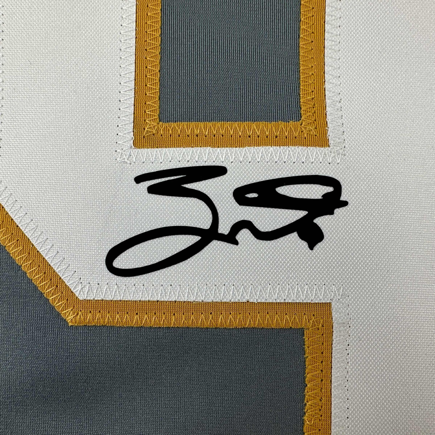 Facsimile Autographed Jack Eichel Vegas Grey Reprint Laser Auto Hockey Jersey Size Men's XL
