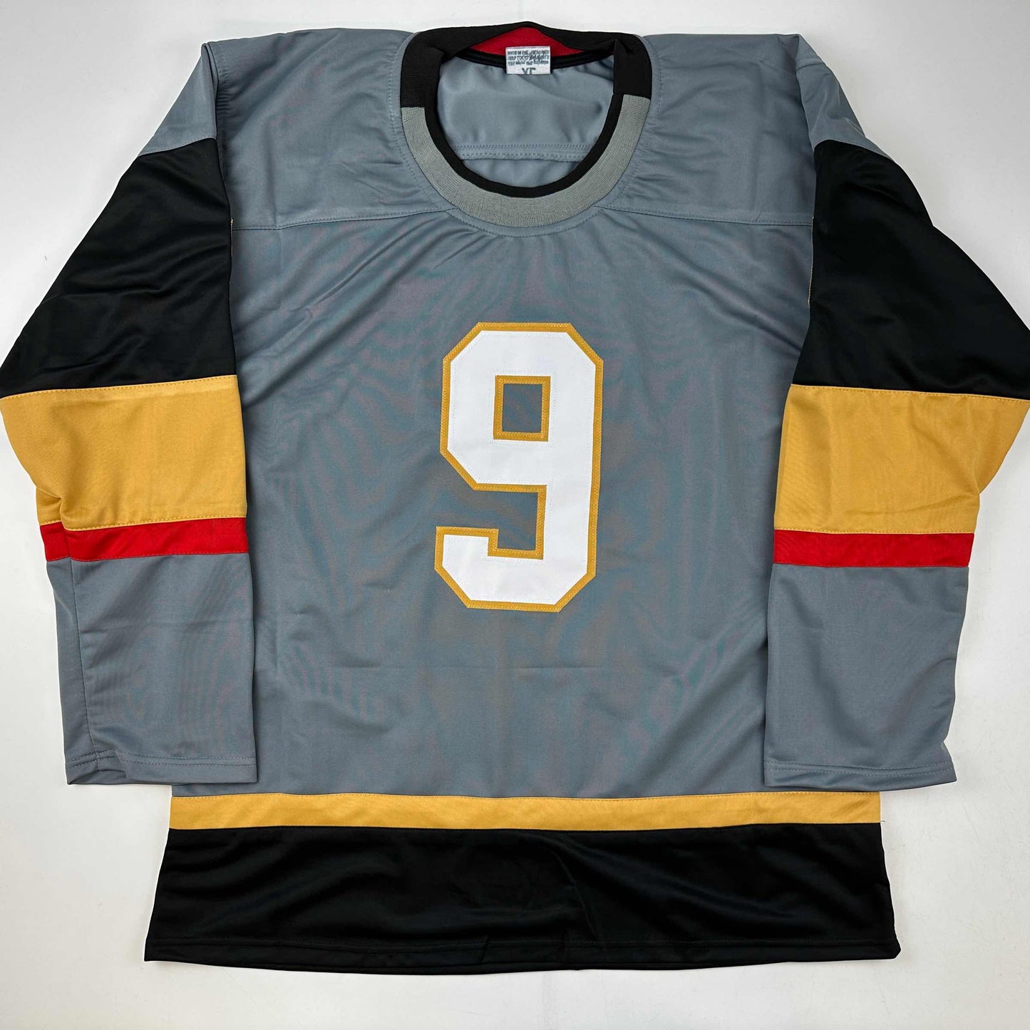 Facsimile Autographed Jack Eichel Vegas Grey Reprint Laser Auto Hockey Jersey Size Men's XL