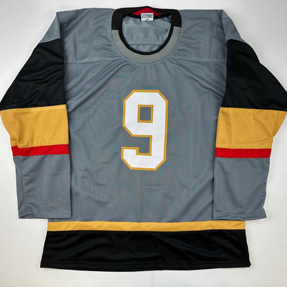 Facsimile Autographed Jack Eichel Vegas Grey Reprint Laser Auto Hockey Jersey Size Men's XL