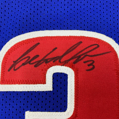 Autographed/Signed Ben Wallace Detroit Blue Basketball Jersey JSA COA