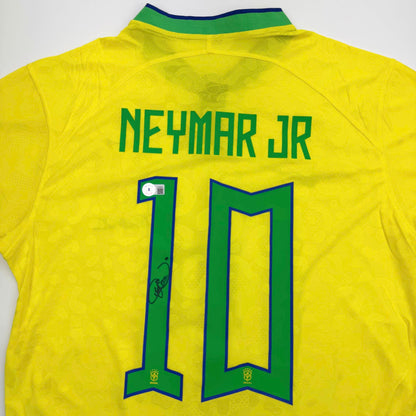 Autographed/Signed Neymar Jr. Brazil Soccer Futbol Jersey Beckett BAS COA