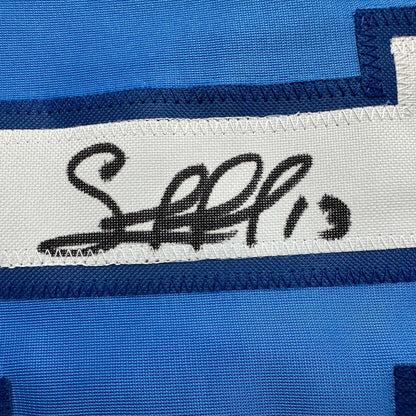Autographed/Signed Salvador Perez Kansas City Blue Baseball Jersey Beckett BAS COA