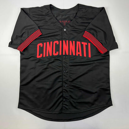 Facsimile Autographed Joey Votto Cincinnati Black City Connect Reprint Laser Auto Baseball Jersey Size Men's XL