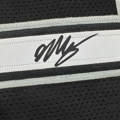 Facsimile Autographed Victor Wembanyama San Antonio Black Reprint Laser Auto Basketball Jersey Size Men's XL