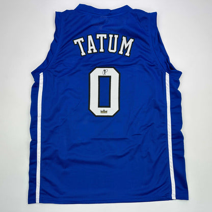 Facsimile Autographed Jayson Tatum Duke Blue Reprint Laser Auto College Basketball Jersey Size Men's XL