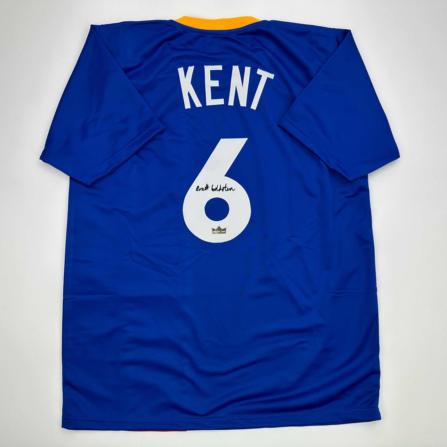 Facsimile Autographed Brett Goldstein Roy Kent AFC Richmond Ted Lasso Blue Reprint Laser Auto Soccer Jersey Size Men's XL