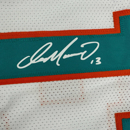 Framed Facsimile Autographed Dan Marino 35x39 Miami White Reprint Laser Auto Football Jersey