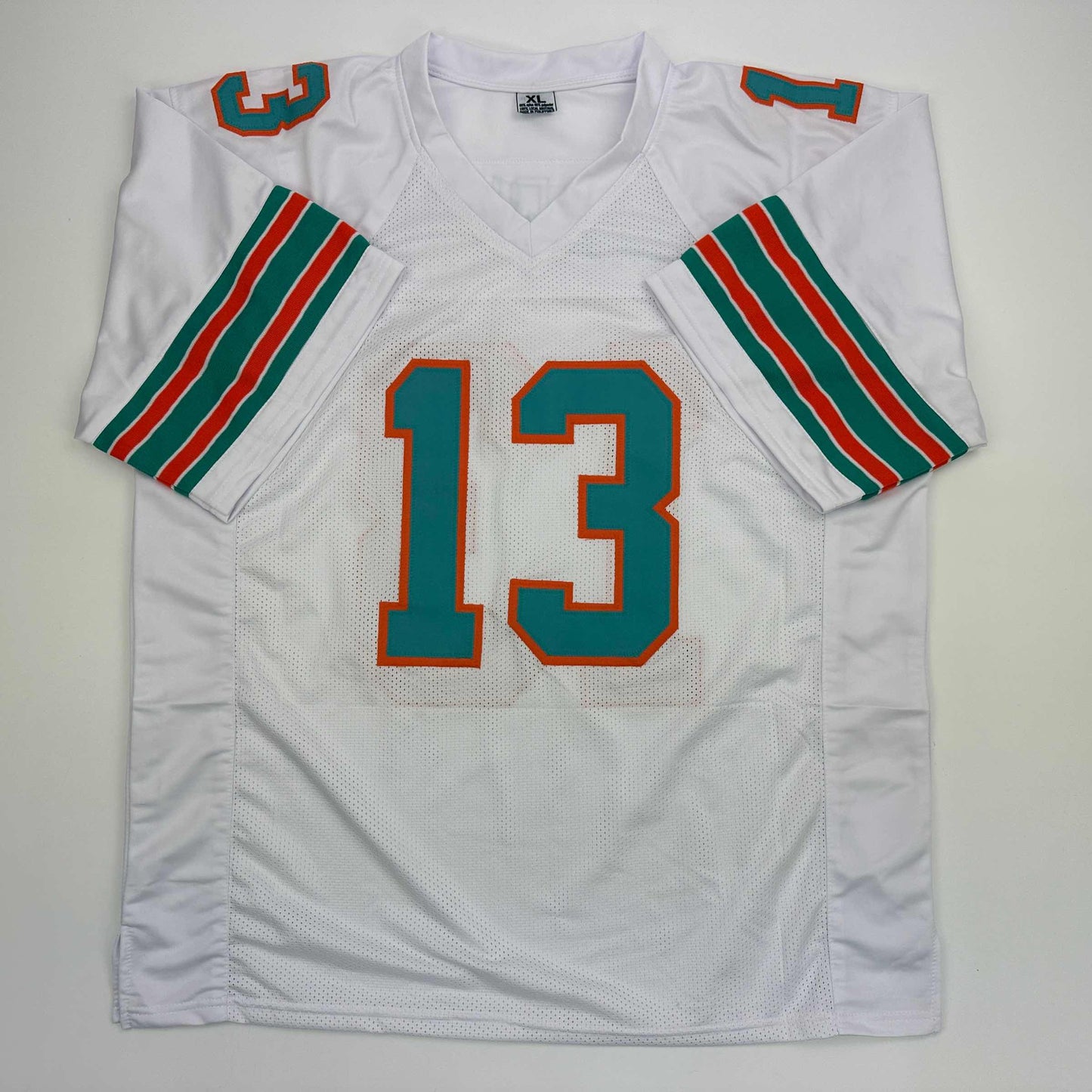 Facsimile Autographed Dan Marino Miami White Reprint Laser Auto Football Jersey Size Men's XL