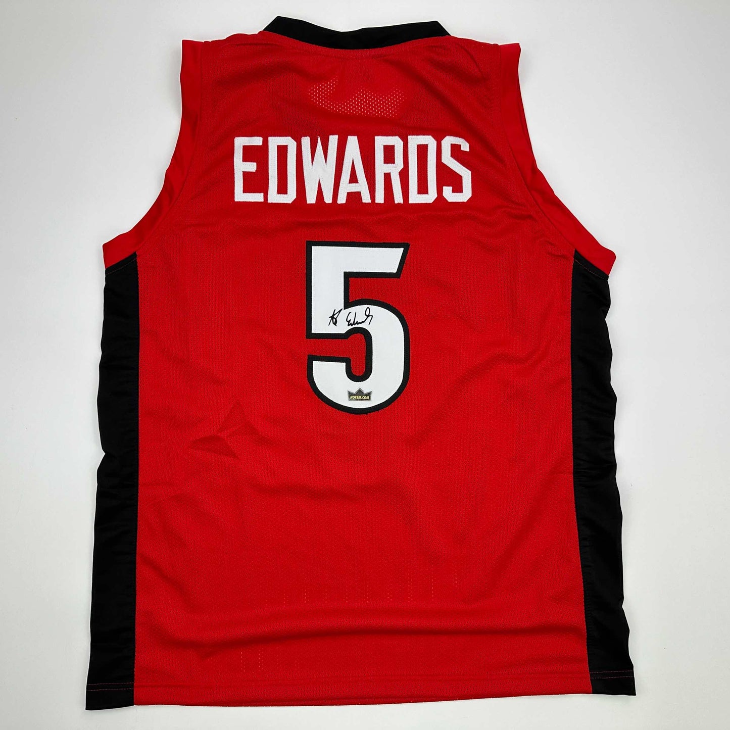 Facsimile Autographed Anthony Edwards Georgia Red Reprint Laser Auto College Basketball Jersey Size Men's XL