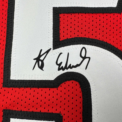 Facsimile Autographed Anthony Edwards Georgia Red Reprint Laser Auto College Basketball Jersey Size Men's XL