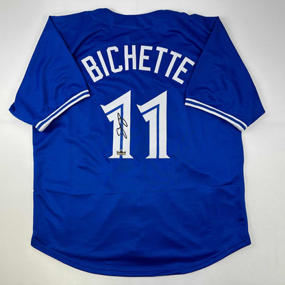 Facsimile Autographed Bo Bichette Toronto Blue Reprint Laser Auto Baseball Jersey Size Men's XL